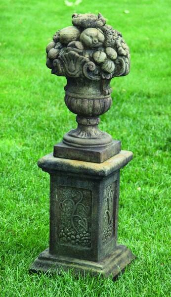 Fruit Topiary Finial Garden Pedestal Set Sculptures Victorian